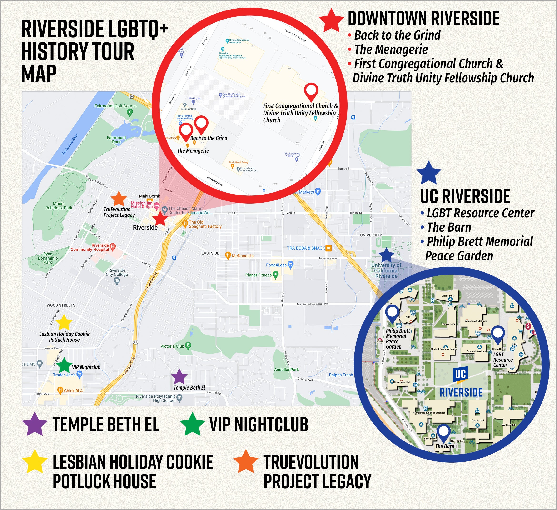 Riverside LGBTQ+ History Tour Map