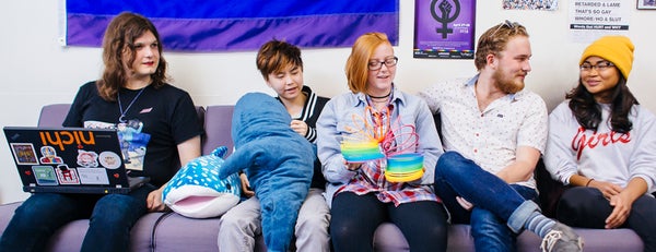 LGBTRC Students Mingling on Couch