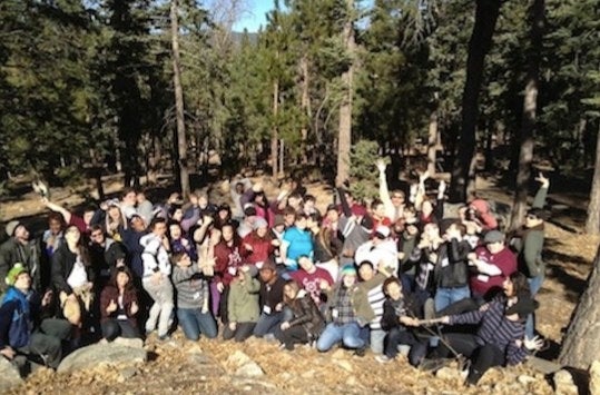 LGBTRC students at T-Camp outdoors.