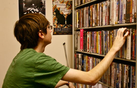 LGBTRC student browsing media library.